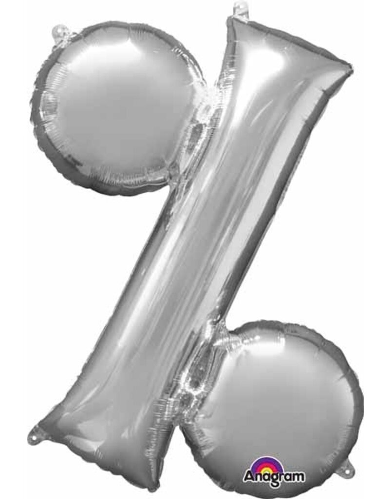 Silver Letter % Mylar 34" Balloon
