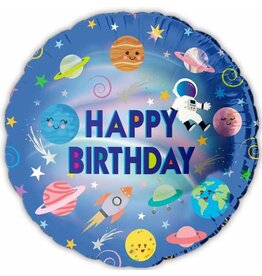 Happy Birthday Planets 18" Mylar Balloon