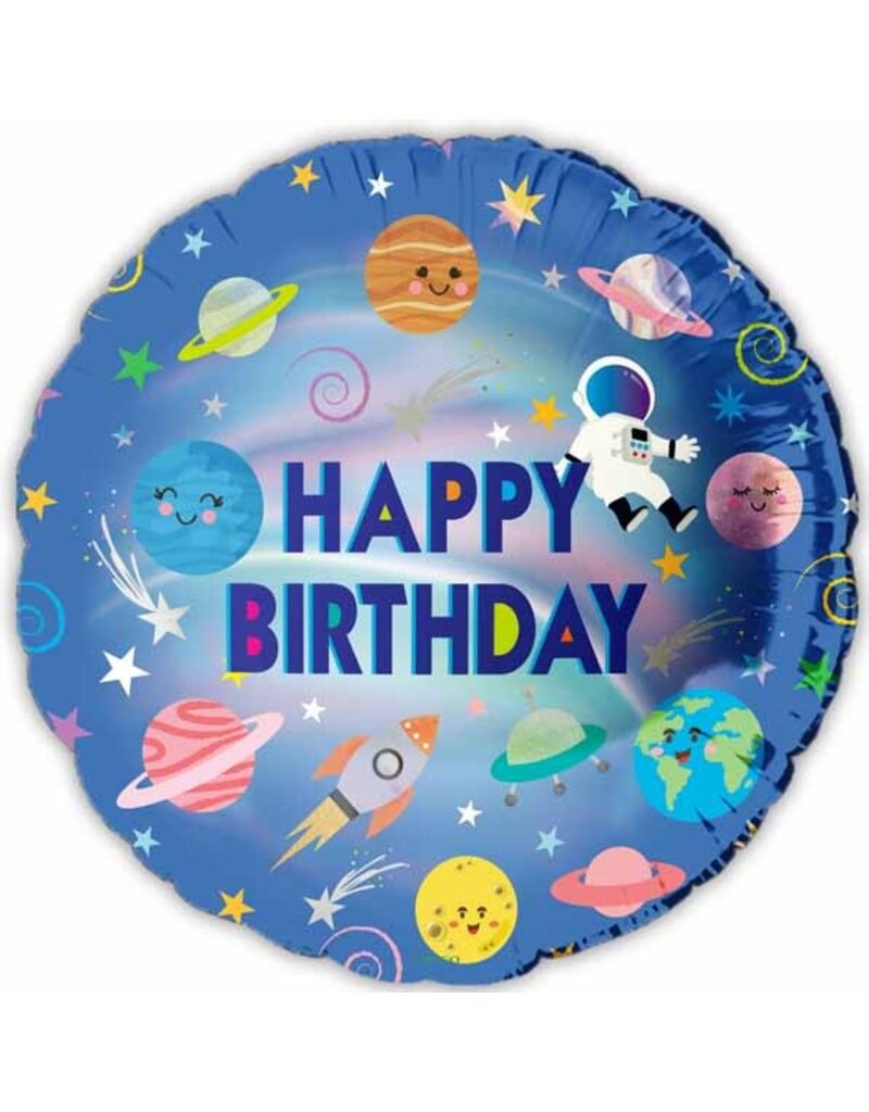 Happy Birthday Planets 18" Mylar Balloon