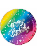 Happy BDay Rainbow Burst 18" Mylar Balloon