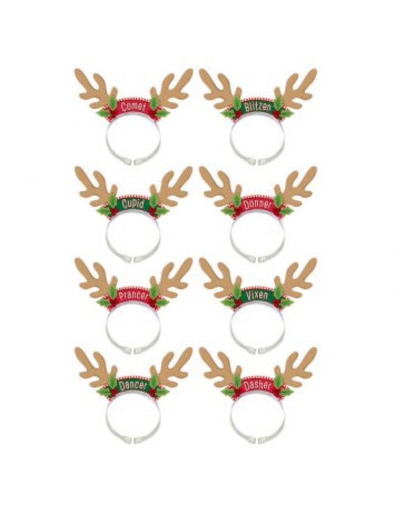 Santa's Reindeer Pack Headbands (8)