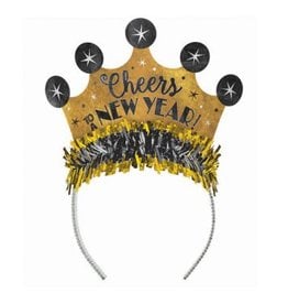 "Cheers to a New Year" Prismatic Tiara - Black, Silver, Gold
