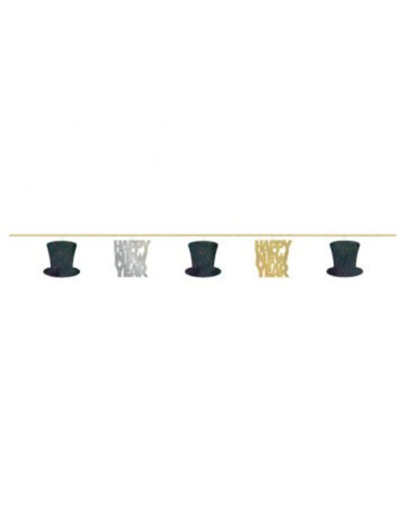 New Year's Sequin Ring Garland - Black, Silver, Gold