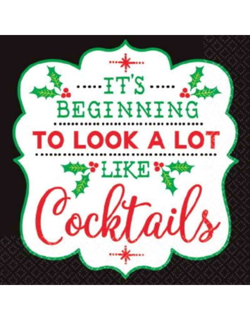 Christmas Cocktail Beverage Napkins (16)