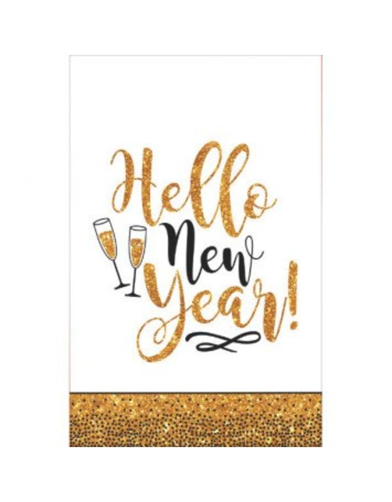 Gold Glitter New Year Plastic Tablecover