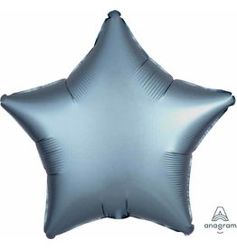Steel Blue Satin Luxe Star 18" Mylar Balloon