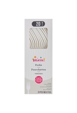 Reusable Plastic Forks, Mid Ct. - Frosty White (20)
