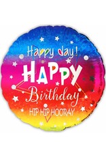 Happy BDay Hip Hooray 18" Mylar Balloon