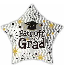 Hats Off Grad Star 18" Mylar Balloon