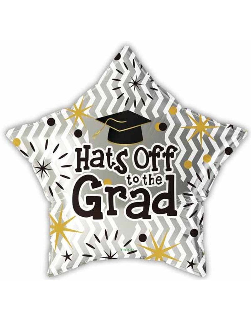 Hats Off Grad Star 18" Mylar Balloon