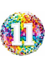 11 Rainbow Confetti 18" Mylar Balloon