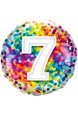 7 Rainbow Confetti 18" Mylar Balloon