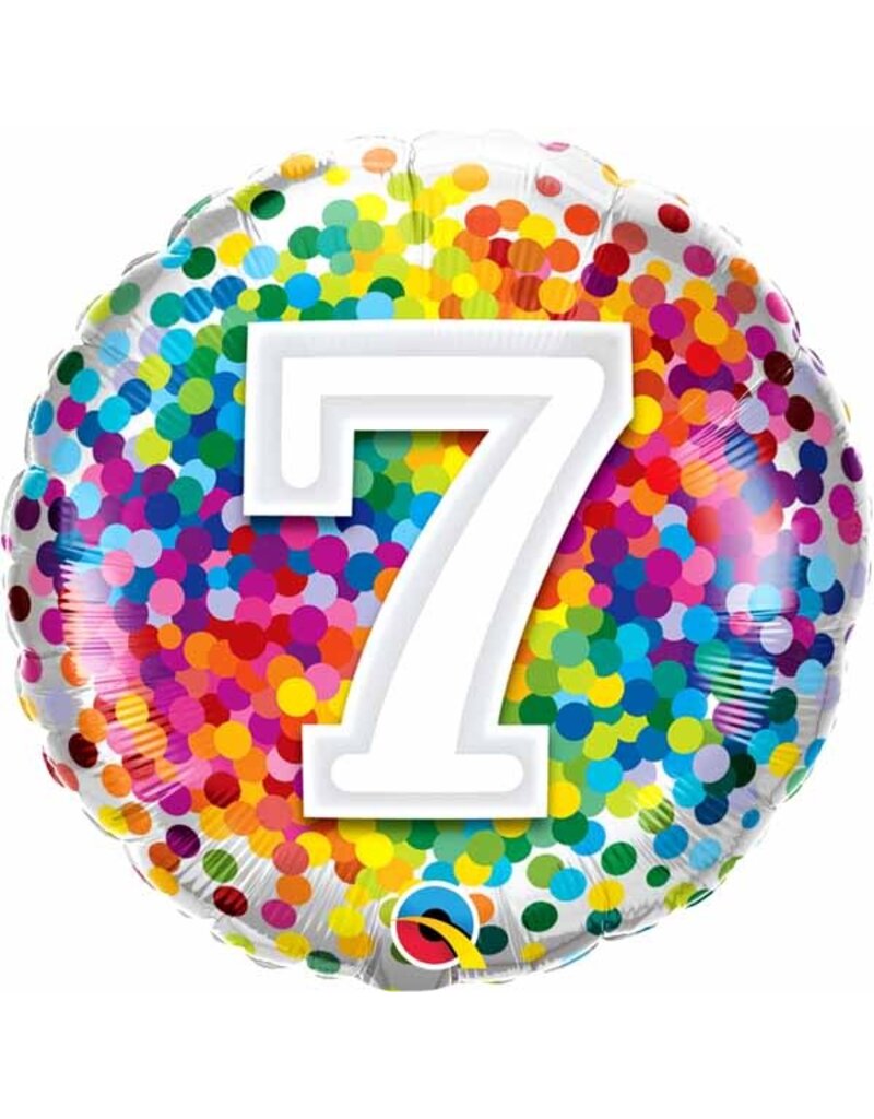 7 Rainbow Confetti 18" Mylar Balloon