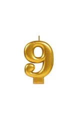 Numeral Metallic Candle #9 - Gold