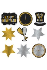 New Year's Glitter Paper Assorted Cutouts