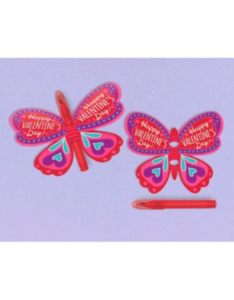 Valentine's Butterfly Cards With Pen