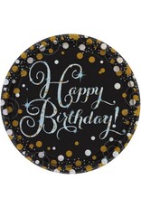 Sparkling Celebration Round Prismatic Plates 9" Happy Birthday (8)