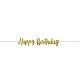 Gold Birthday Glitter Letter Banner
