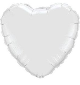 White Heart 18" Mylar Balloon