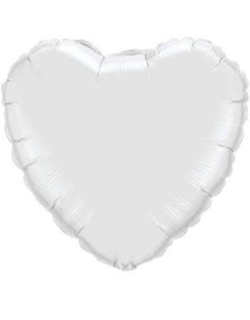 White Heart 18" Mylar Balloon
