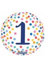PRIMA CONFETTI "1" Mylar 18" Balloon