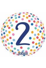 PRIMA CONFETTI "2" Mylar 18" Balloon