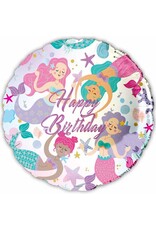Happy BDay Mermaids 18" Mylar Balloon