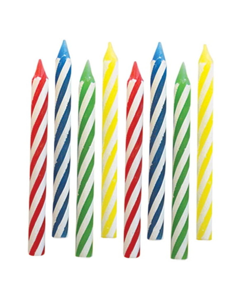 Primary Candy Stripe Spiral Candles