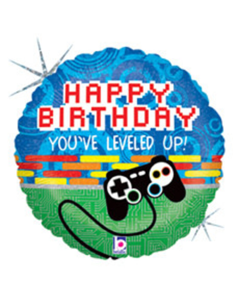 Game Controller BDay 18" Mylar Balloon (Holographic)