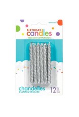 Large Spiral Candles Silver (12)