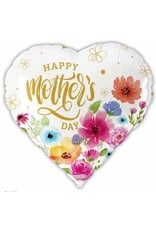 Mother's Day White Heart 18" Mylar Balloon