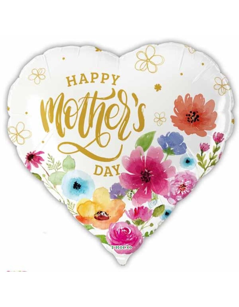 Mother's Day White Heart 18" Mylar Balloon