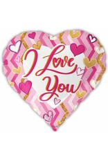 Love You Heart 18" Mylar Balloon