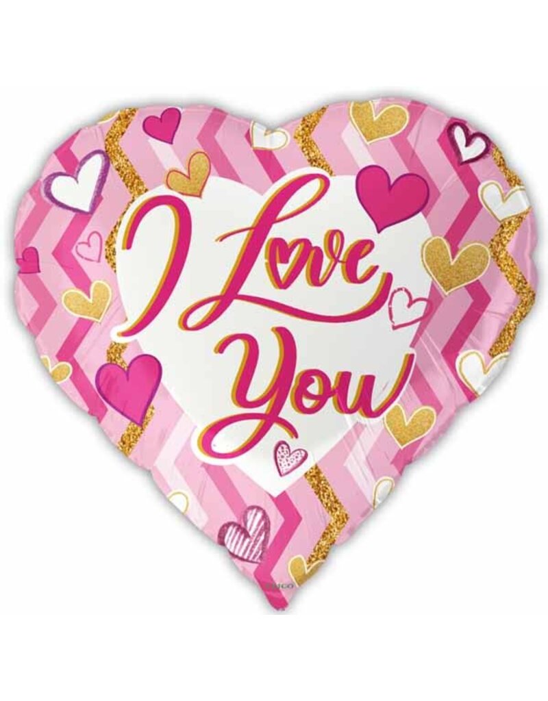 Love You Heart 18" Mylar Balloon
