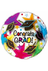 Congrats Grad! Grad Caps 18" Mylar Balloon