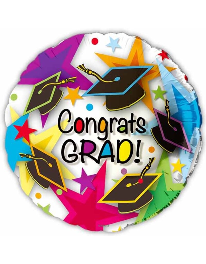 Congrats Grad! Grad Caps 18" Mylar Balloon