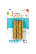 Large Spiral Candles Gold (12)