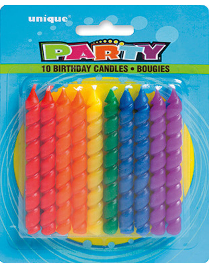Rainbow Spiral Birthday Candle (10)