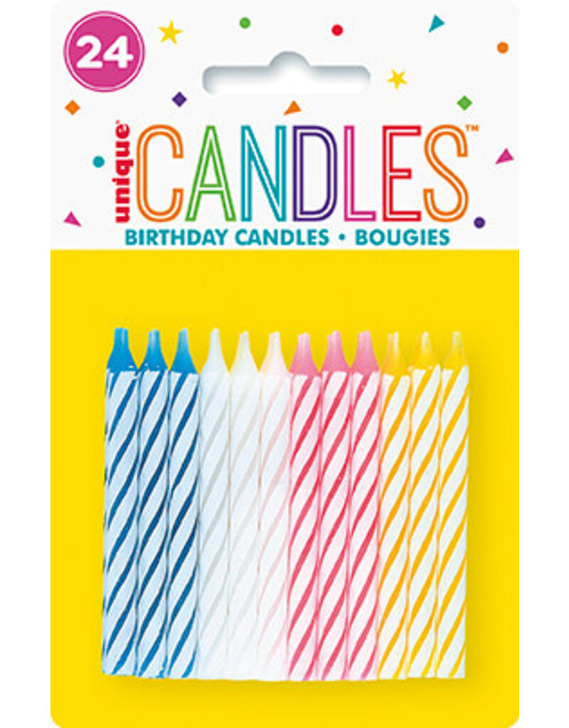 Spiral Bday Candles Multi Colour (24)