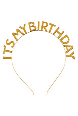 Its My Birthday Gold Enamel Headband