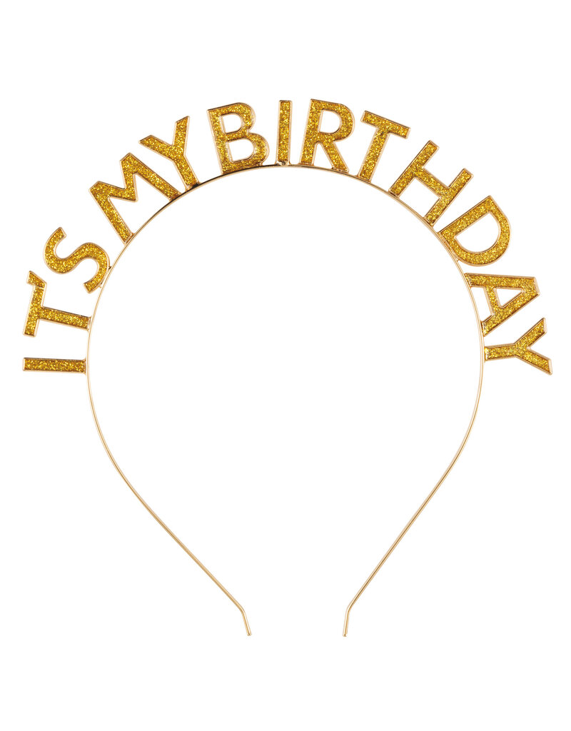 Its My Birthday Gold Enamel Headband