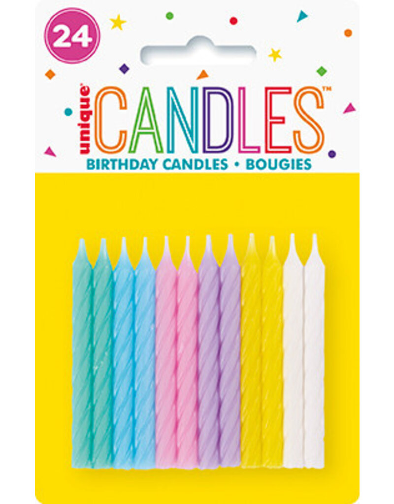 Pastel Spiral Candles (24)