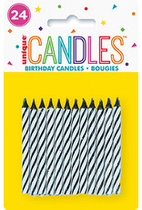 Black Spiral Birthday Candles (24)