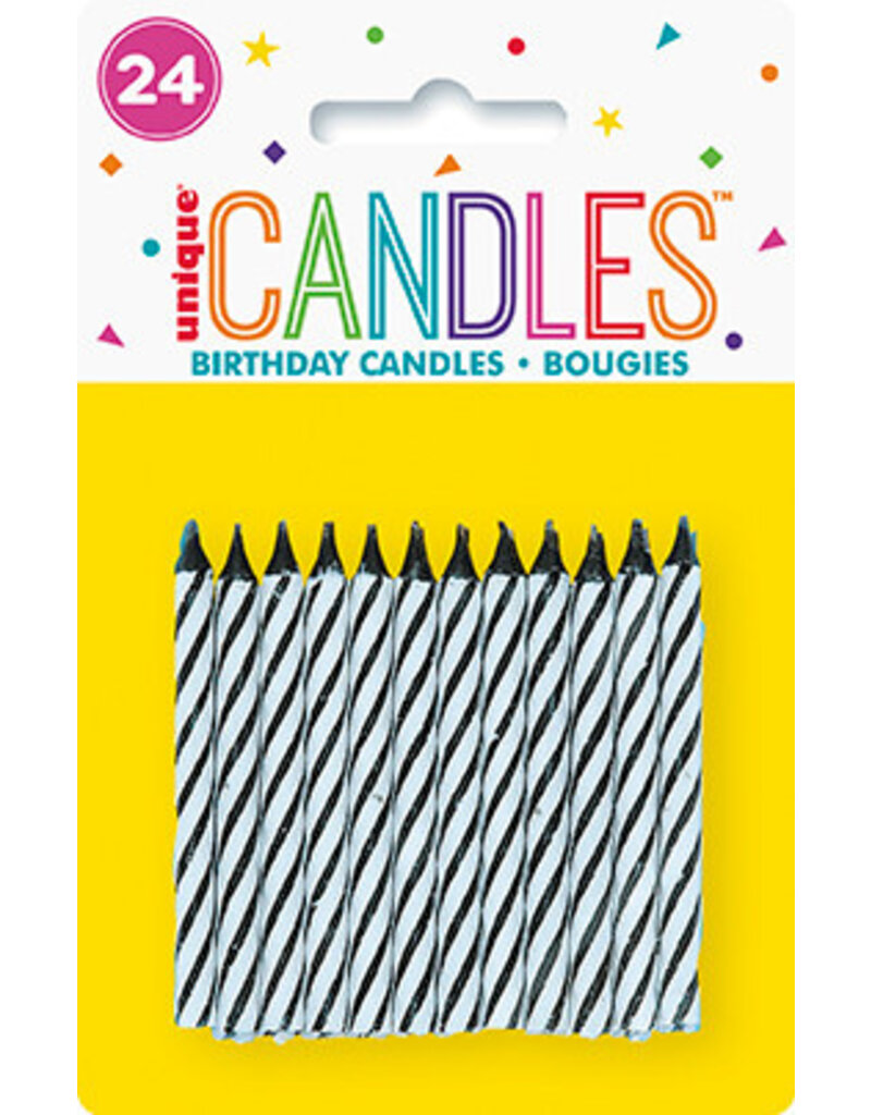Black Spiral Birthday Candles (24)