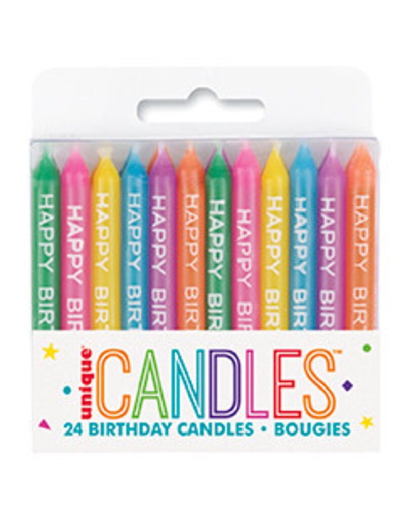 Bday Script Assorted 2.5" Candles (24)