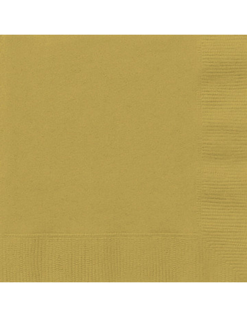 2-Ply Beverage Napkins - Gold (50)