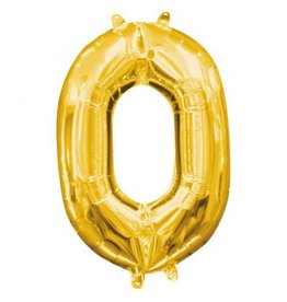 Air-Filled Number "0"- Gold 14" Balloon (Will Not Float)