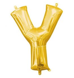 Air-Filled Letter "Y"- Gold 14" Balloon (Will Not Float)