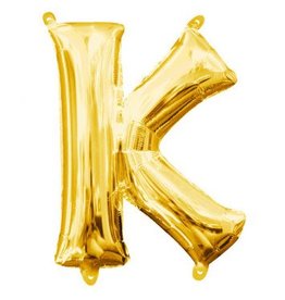 Air-Filled Letter "K"- Gold 14" Balloon (Will Not Float)