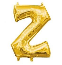 Air-Filled Letter "Z"- Gold 14" Balloon (Will Not Float)